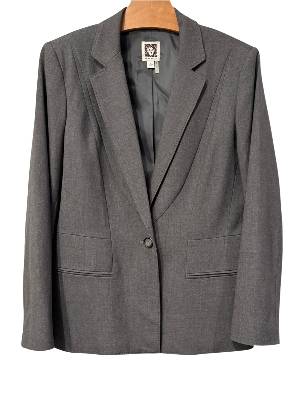 Anne Klein Classic Gray Tailored Career Blazer Jacket Size 12